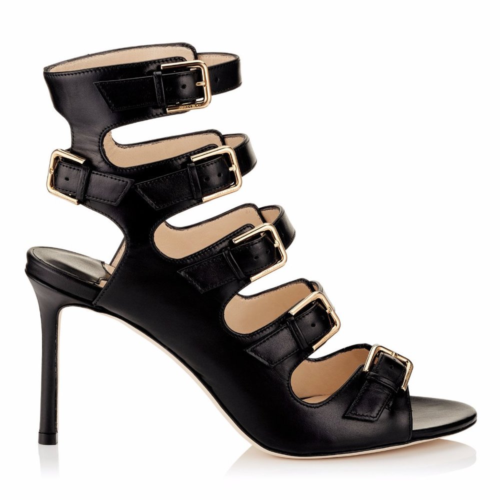 REDUCED Jimmy Choo Gladiator Multi Buckle Stiletto Shoes 38.5 7.5  8 - Picture 2 of 8